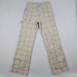 The Ragged Priest Plaid Cargo Combat Jeans Womens 28 Measures 27 x 30 Colorful